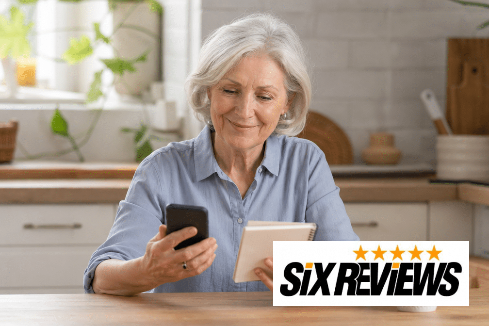 A senior woman checking her bills and subscriptions at home